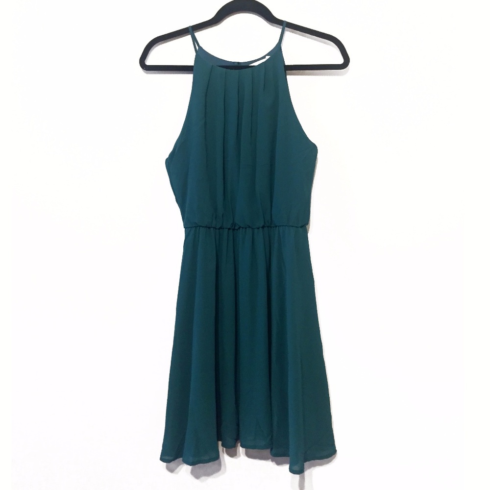 Francesca's Evergreen A-line Dress